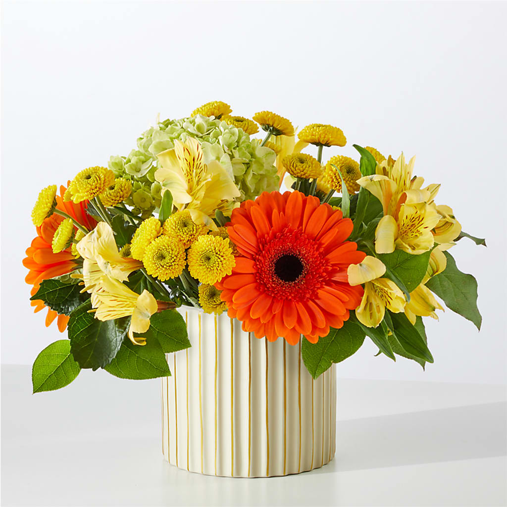 Autumn Sunshine Bouquet with Ivory Vase –  St Lucie Flower Venue And Gifts, Fort Pierce FL