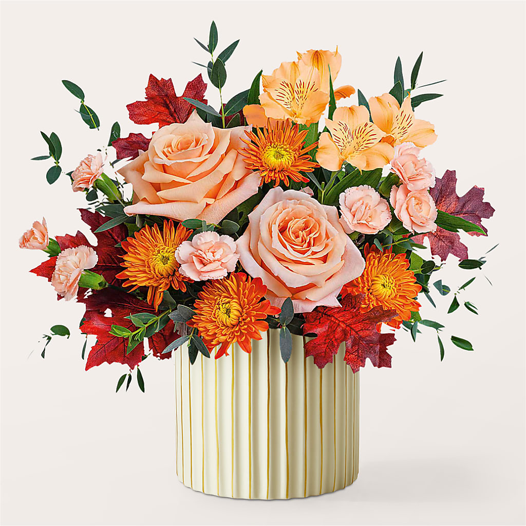 Spiced Latte Bouquet with Ivory Vase –  St Lucie Flower Venue And Gifts, Fort Pierce FL